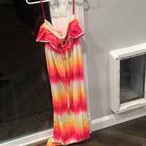Colorful strapless dress